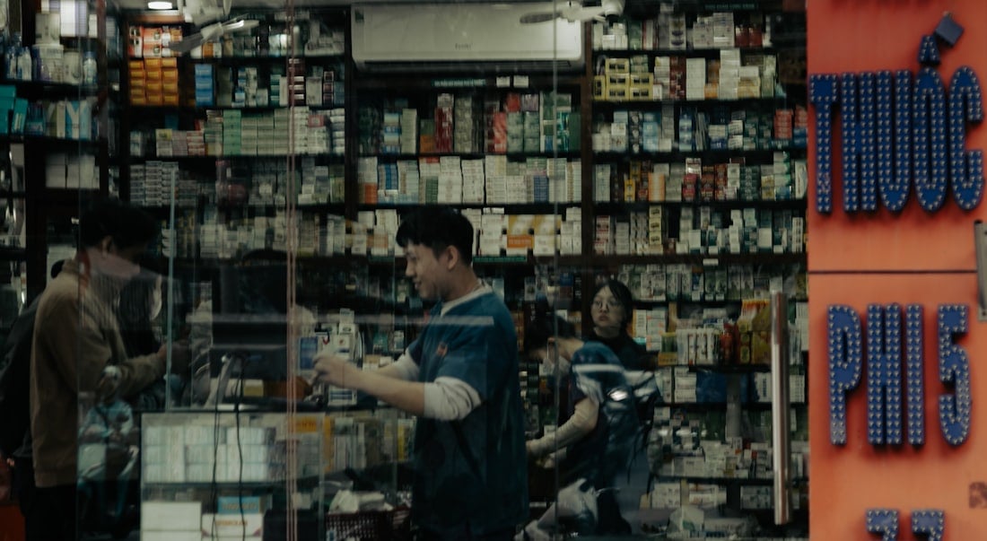 A medical store shelf of medicines